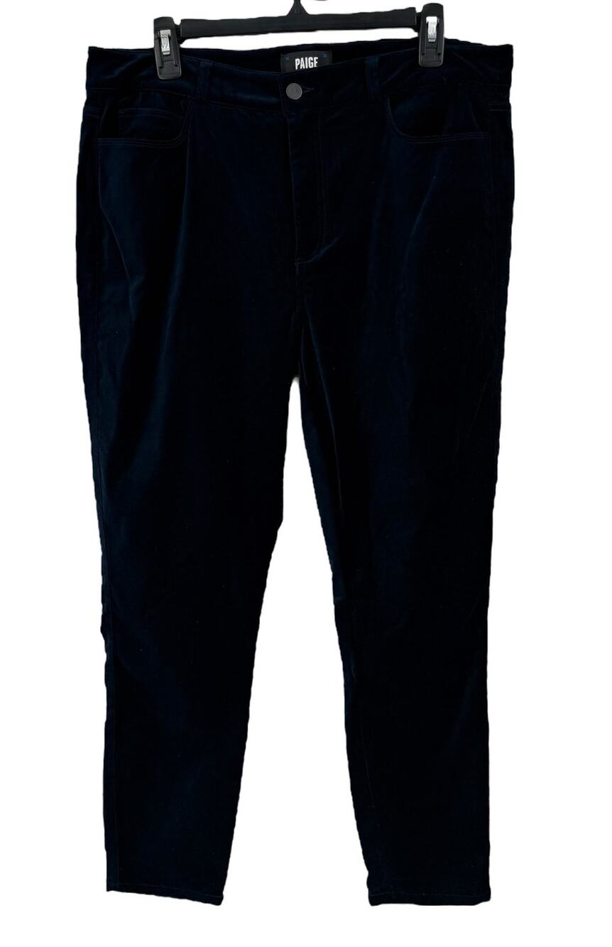 Paige Hoxton cropped Ankle Length high Rise velvet jeans blue size 32